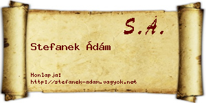 Stefanek Ádám névjegykártya